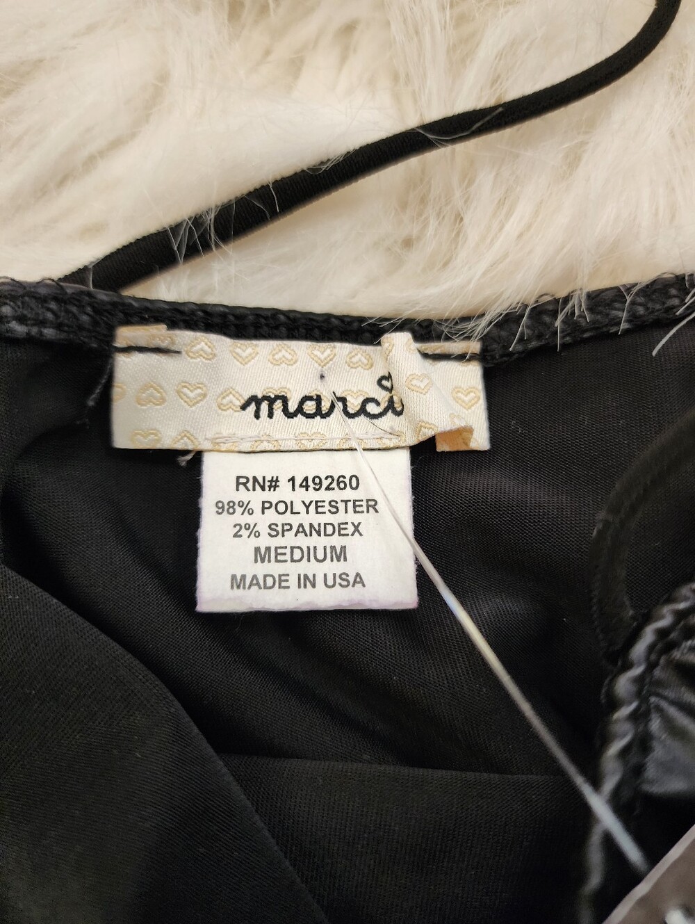 NWT Marci Black Faux Leather Wet Look Cami Bodysuit Size Medium